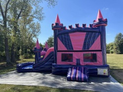 Princess20Castle 1739982299 Princess Castle Bounce House W/Slide Combo - Wet