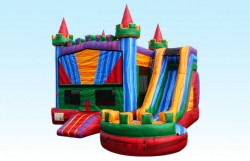 BA20Combo202 1614643338 Colorful Castle Bounce House W/Slide Combo - Wet
