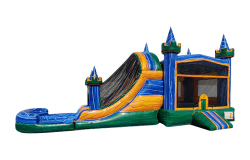 green202720combo203 1728260681 Green Emerald Bounce House W/Slide (WET/DRY)