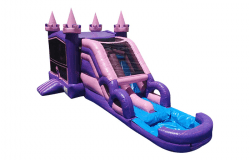 pink20combo2027202 1728260544 Pink Signature Bounce House W/Slide (WET/DRY)